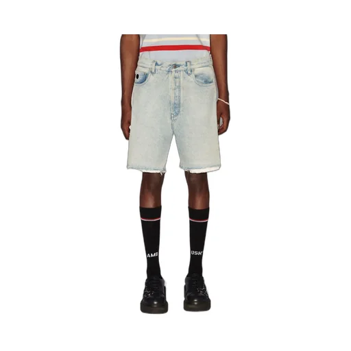 Raw-Edge Denim Shorts