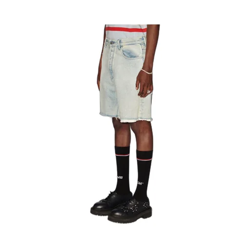 Raw-Edge Denim Shorts