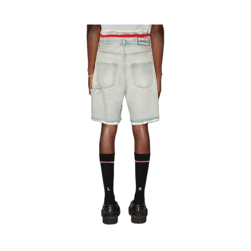Raw-Edge Denim Shorts