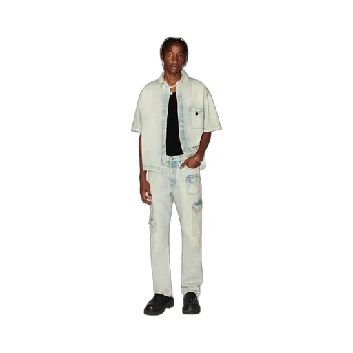 Slim Denim Cargo Jeans