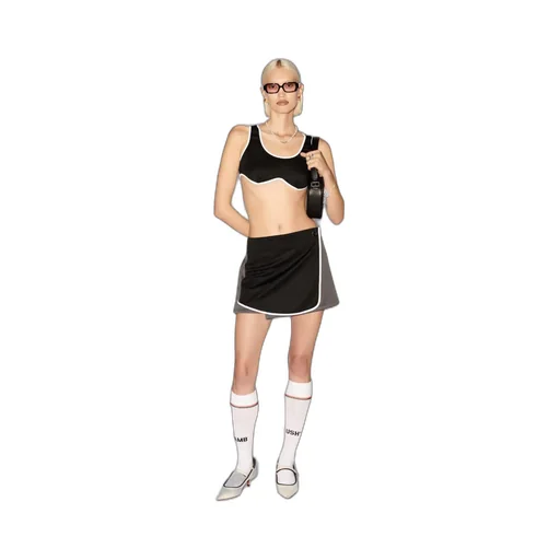 Back Pleat Detailed Mini Track Skirt