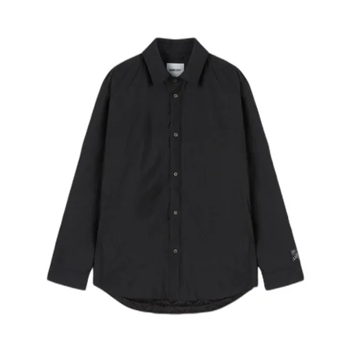 Buttoned Long-Sleeved Padded Shirt Jacket