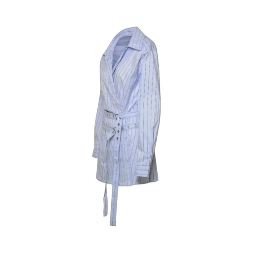Striped Belted Mini Shirt Dress