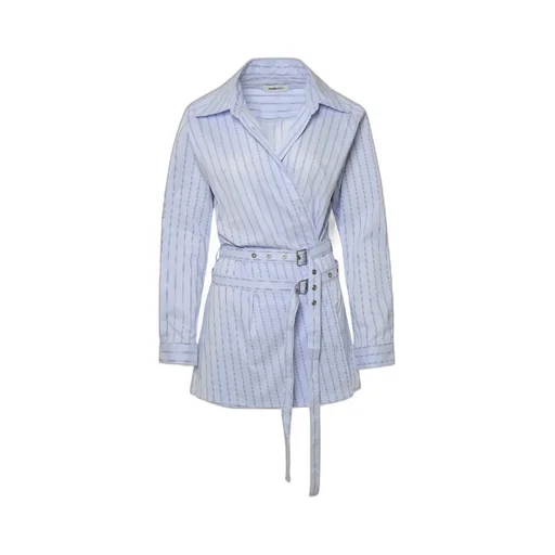 Striped Belted Mini Shirt Dress