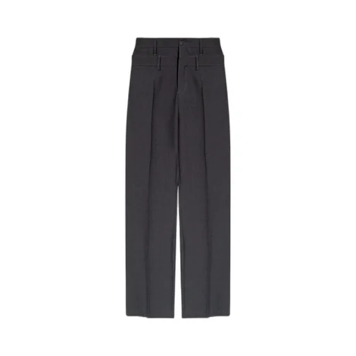 Double-Waist Straight-Leg Trousers