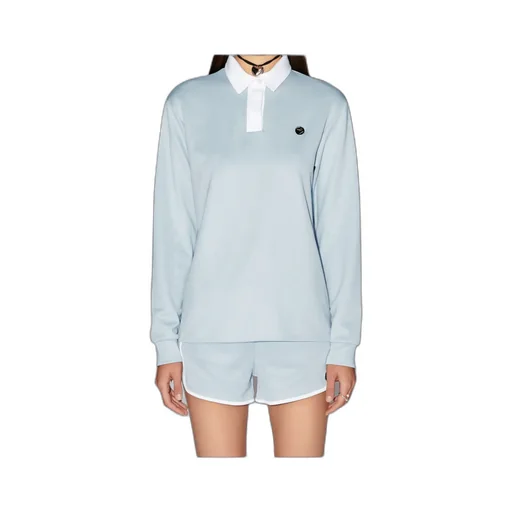 Logo Plaque Long Sleeved Polo Shirt