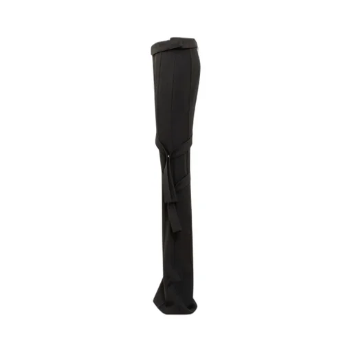 Strap-Detail Mid-Rise Flared Trousers