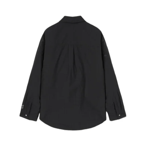 Buttoned Long-Sleeved Padded Shirt Jacket