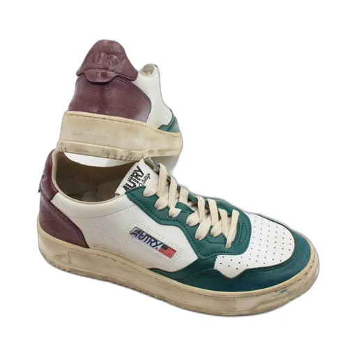 Medalist Distressed-Finish Lace-Up Sneakers