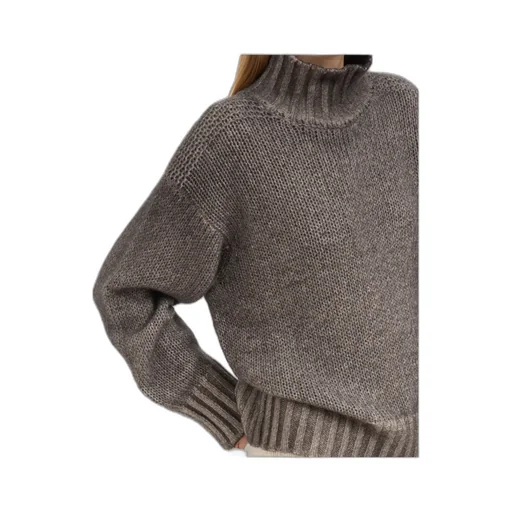 High-Neck Ribbed Sweater