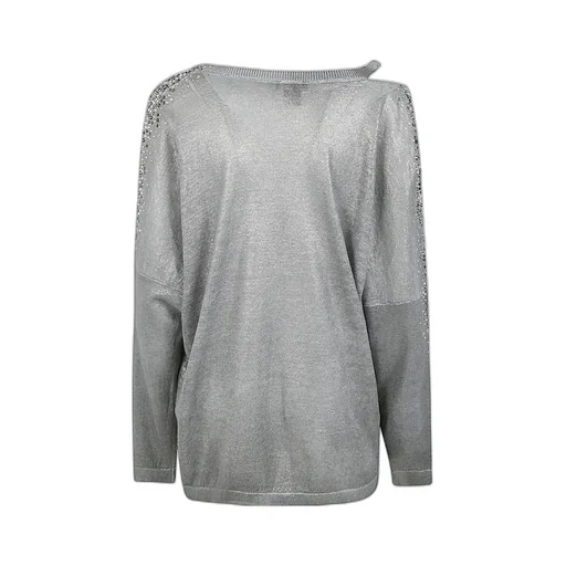Crystal-Embellished V-Neck Jumper