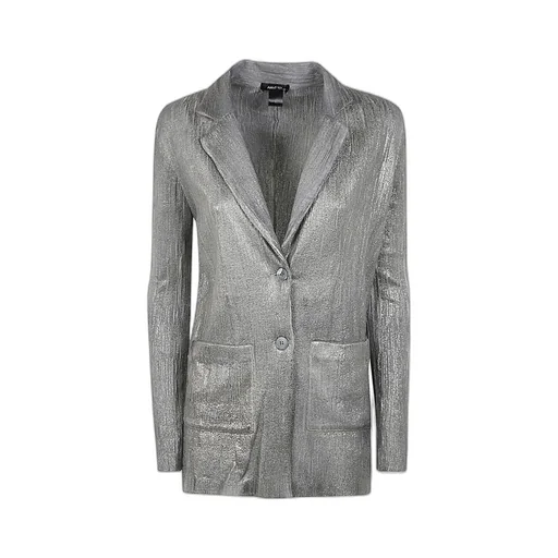 Plissé Single-Breasted Blazer