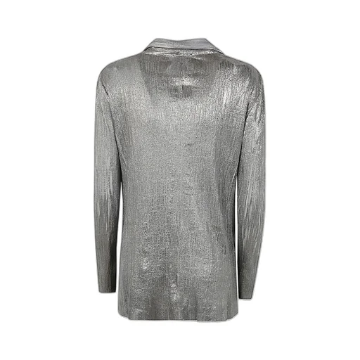 Plissé Single-Breasted Blazer