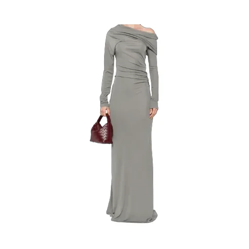 Single-Shoulder Flowing Long Dress