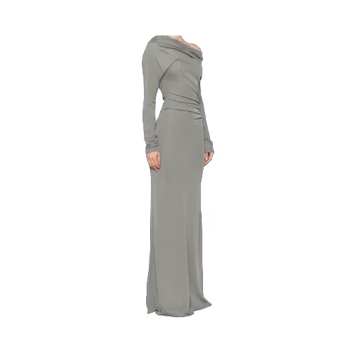Single-Shoulder Flowing Long Dress