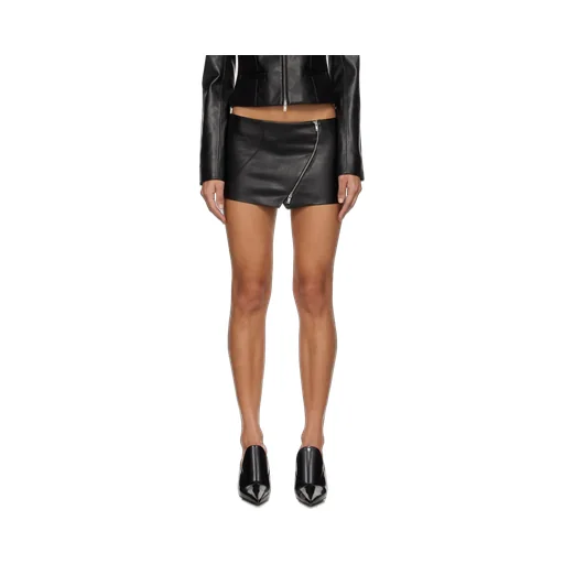 Polished Faux Leather Half-Length Dress