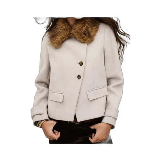 Terry Fur-Trimmed Coat