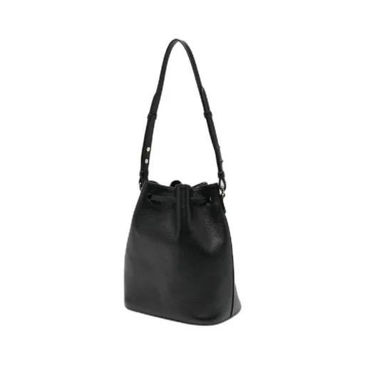 Leather Drawstring Bucket Bag