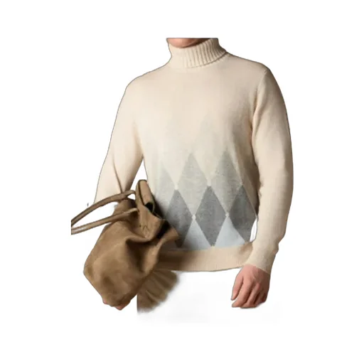 Argyle Roll-Neck Sweater