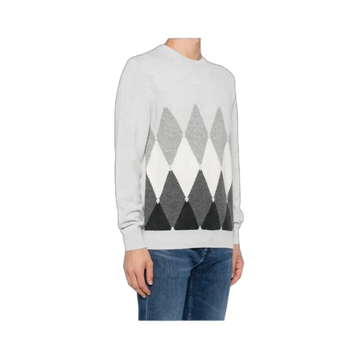 Diamond-Pattern Crewneck Jumper