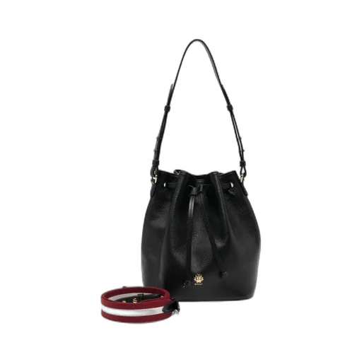 Leather Drawstring Bucket Bag