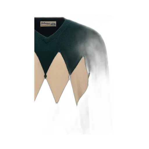 Diamond Pattern V-Neck Jumper