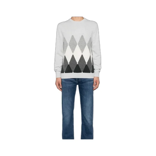Diamond-Pattern Crewneck Jumper