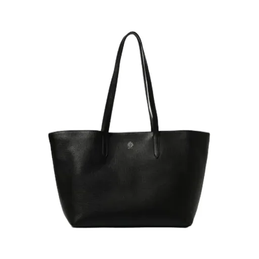 Logo-Stamp Leather Tote Bag