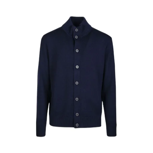 High-Neck Buttoned Sweater