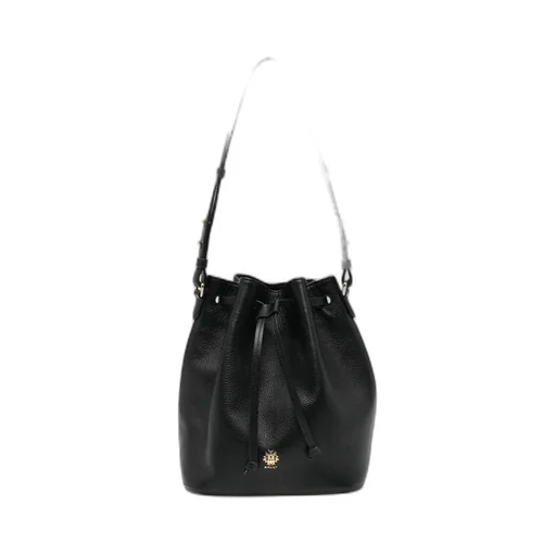 Leather Drawstring Bucket Bag