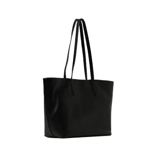 Logo-Stamp Leather Tote Bag