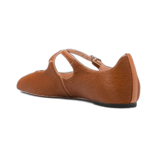 Buckle-Fastening Ballet Flats