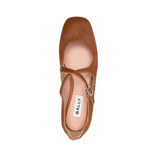 Buckle-Fastening Ballet Flats