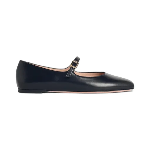 Ballyrina Black Leather Ballet Flats