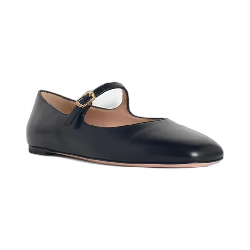 Ballyrina Black Leather Ballet Flats