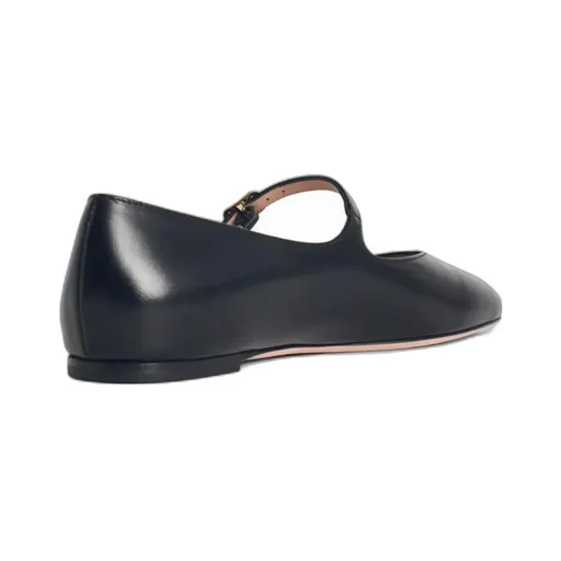 Ballyrina Black Leather Ballet Flats
