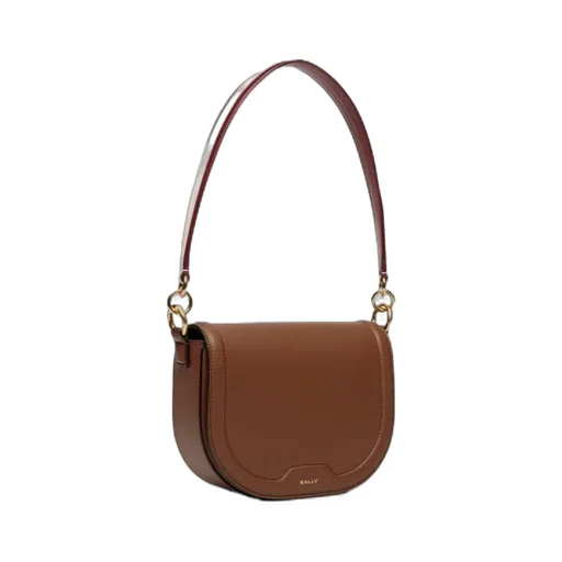 Logo-Stamp Foldover Top Shoulder Bag