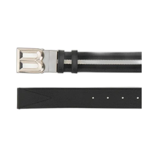 Logo-Buckle Stripe-Detailed Belt