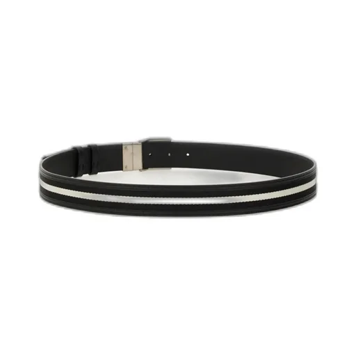 Logo-Buckle Stripe-Detailed Belt
