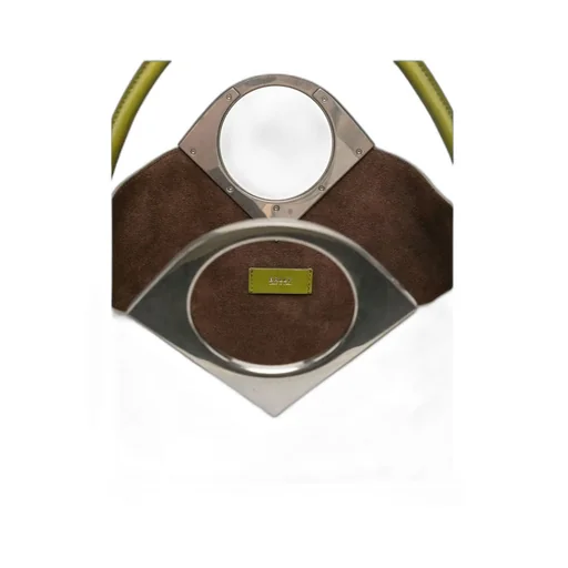 Anni Moon Circular-Handle Leather Tote Bag