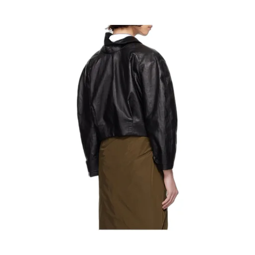 Long-Sleeved Leather Jacket