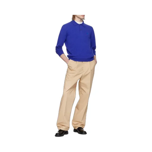 Logo Patch Pleated Trousers