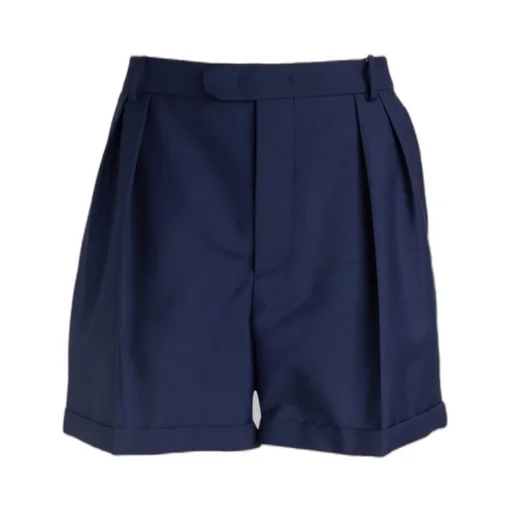 Pleated-Detail Turn-Up Hem Shorts