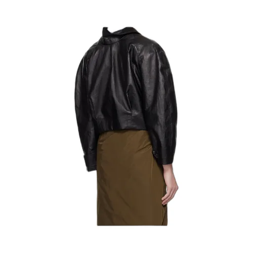 Long-Sleeved Leather Jacket