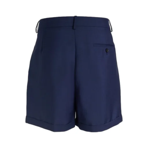 Pleated-Detail Turn-Up Hem Shorts