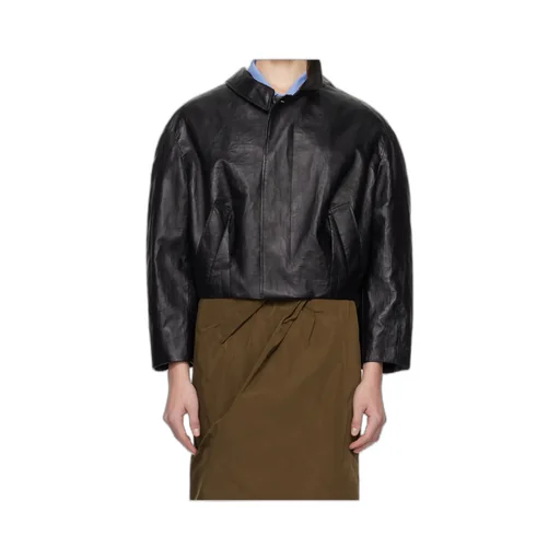 Long-Sleeved Leather Jacket