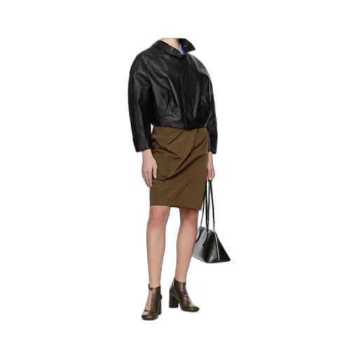 Long-Sleeved Leather Jacket