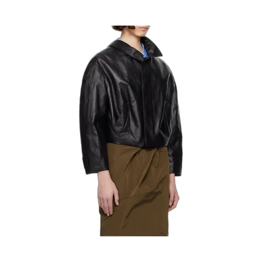 Long-Sleeved Leather Jacket