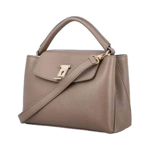 Logo Engraved Foldover Top Tote Bag