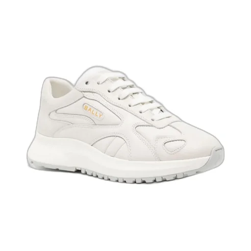 Panelled Leather Lace-Up Sneakers
